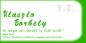 ulaszlo borbely business card